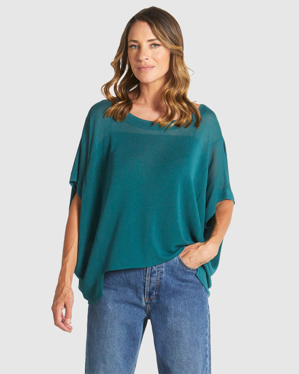 Irises Knit Teal Green