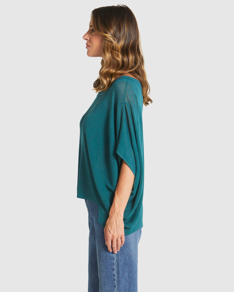 Irises Knit Teal Green