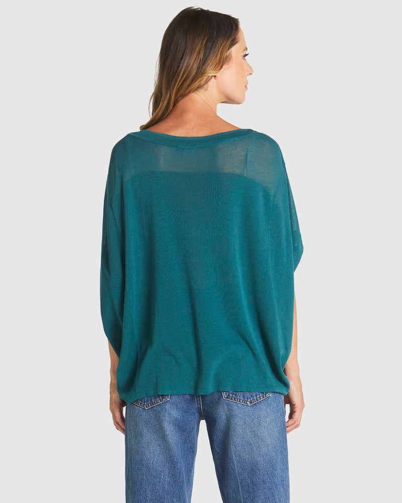 Irises Knit Teal Green