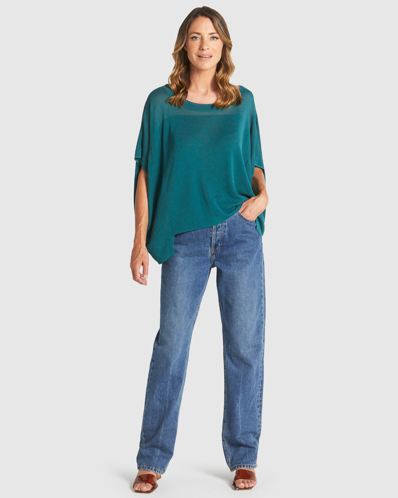 Irises Knit Teal Green
