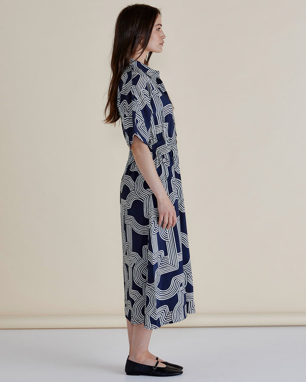 Skye Dress Navy Geo