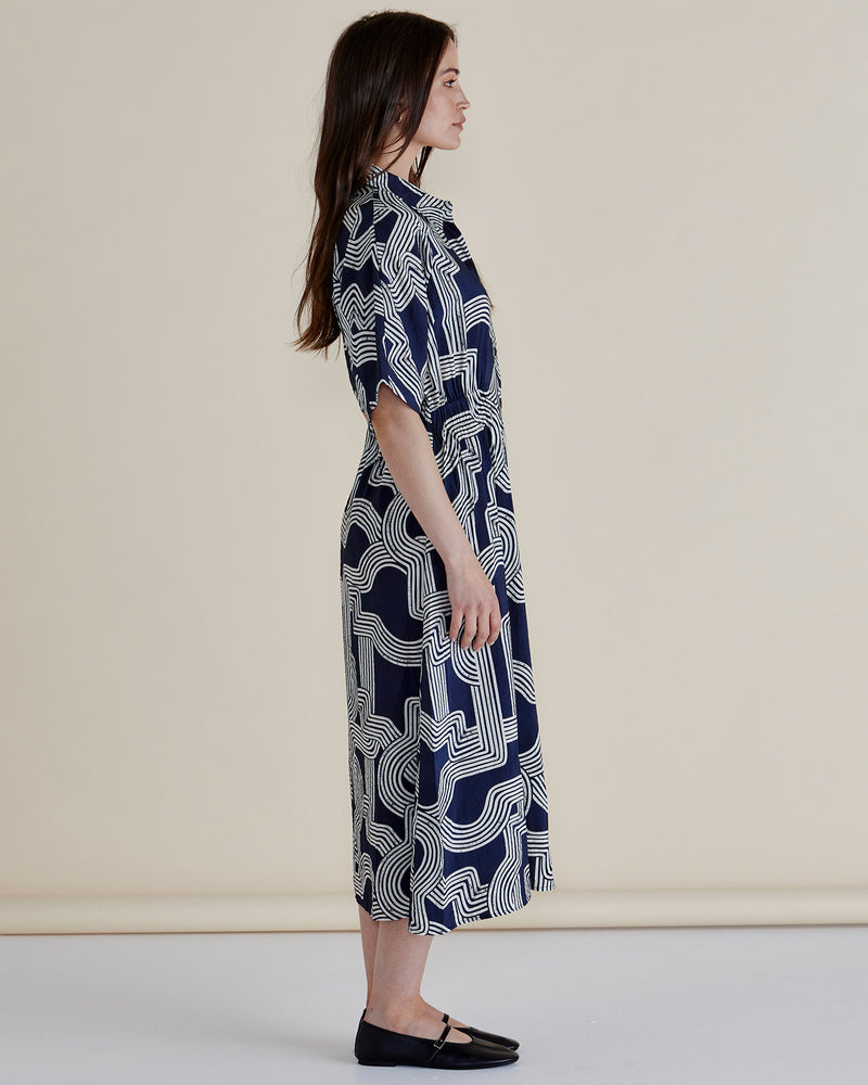 Skye Dress Navy Geo