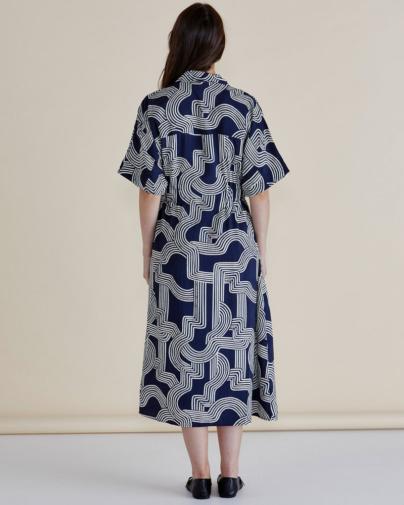 Skye Dress Navy Geo