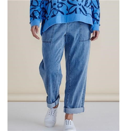 Quinn Cotton Jogger Blue Denim