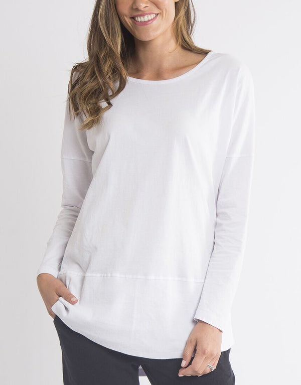 Elm Fundamental Rib L/S Tee White